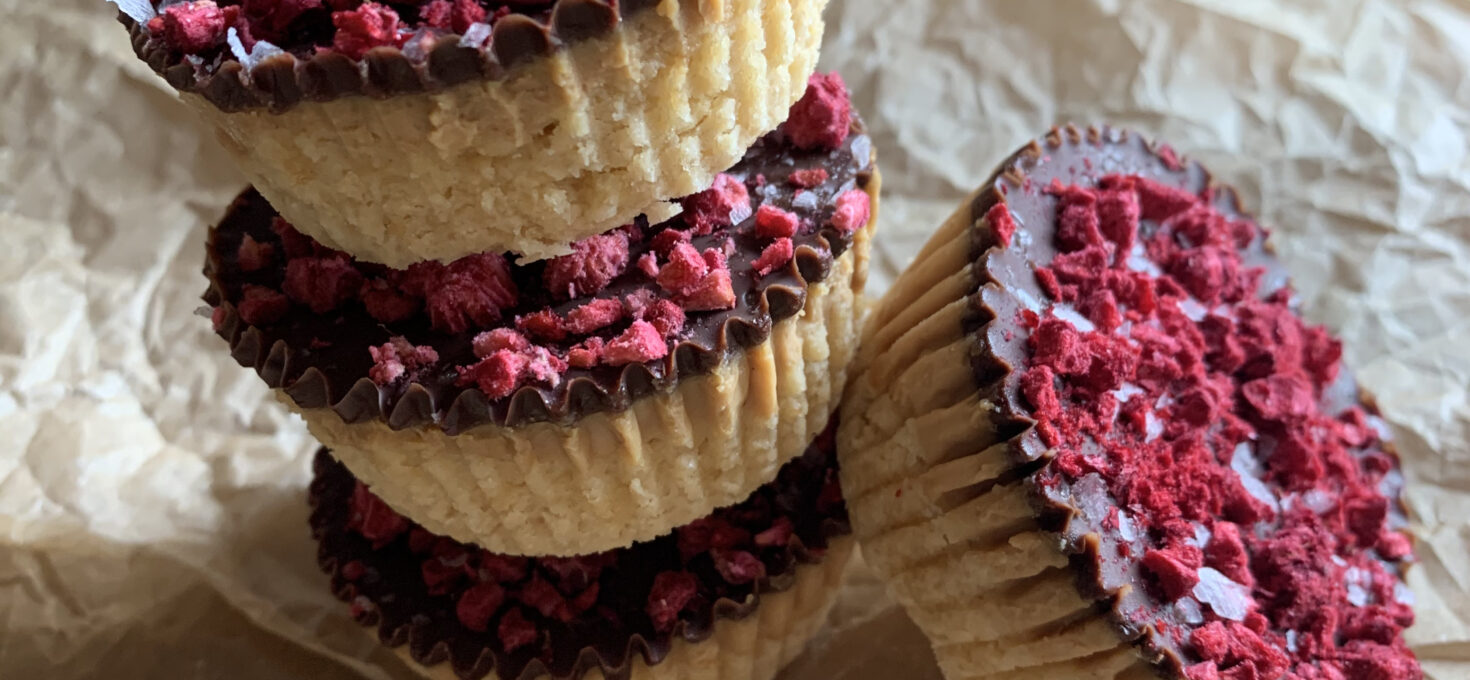 Dark Chocolate Raspberry Twix Cups