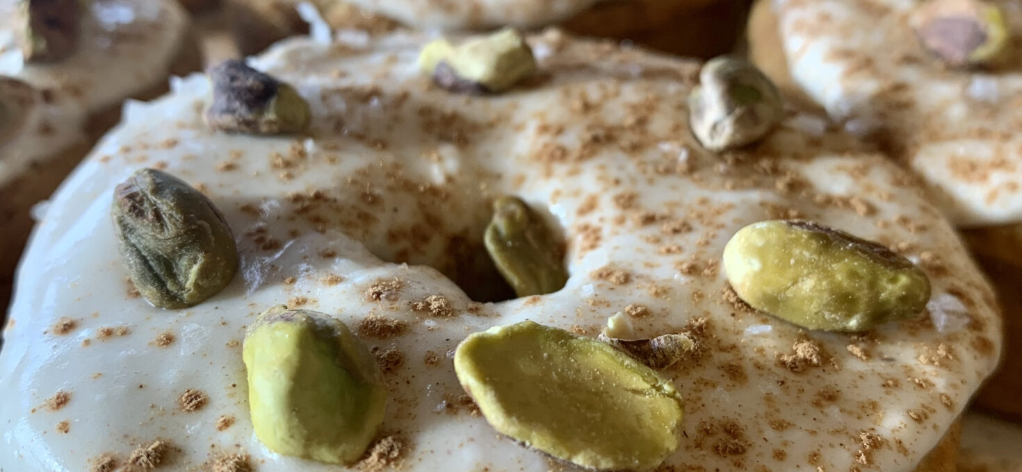 Flourless Pumpkin Pistachio Donuts