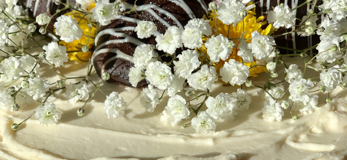 Double Chocolate Espresso Cake w/ Maple Cream Cheese Frosting