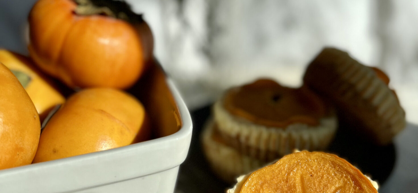 Gluten Free Cheesecake Protein Cups with Persimmons and Clove